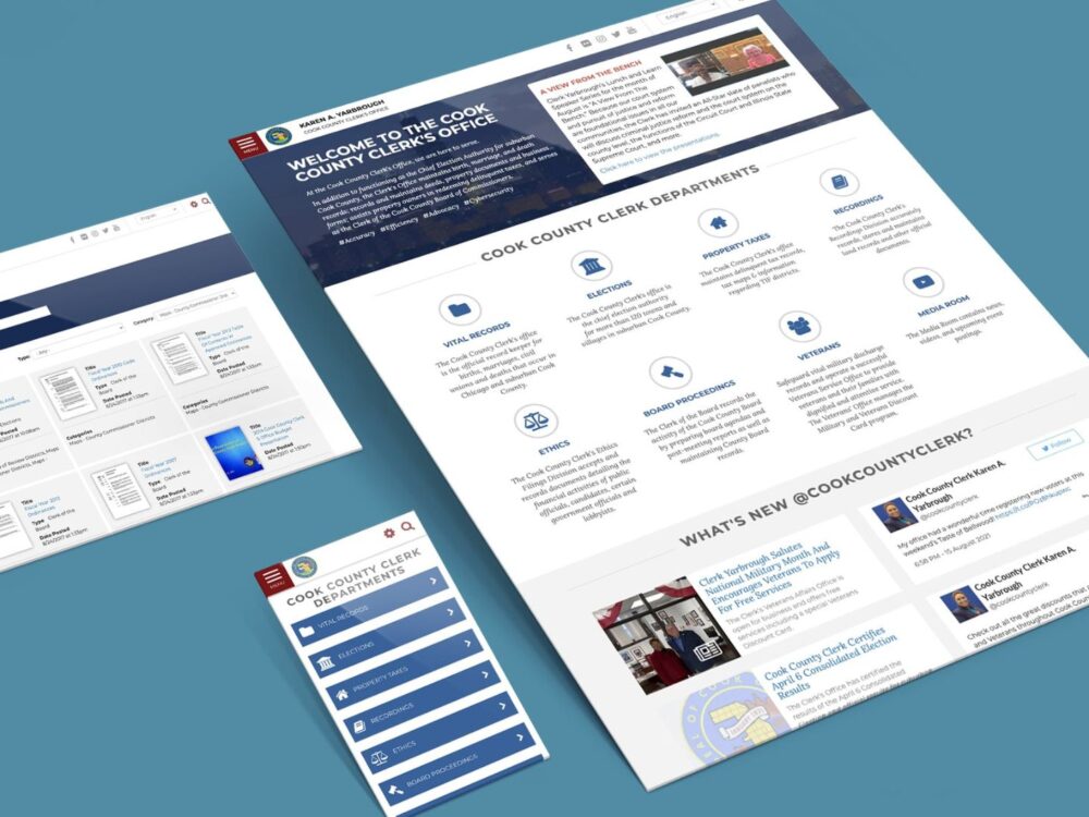 website images from Cook County Clerk's Office