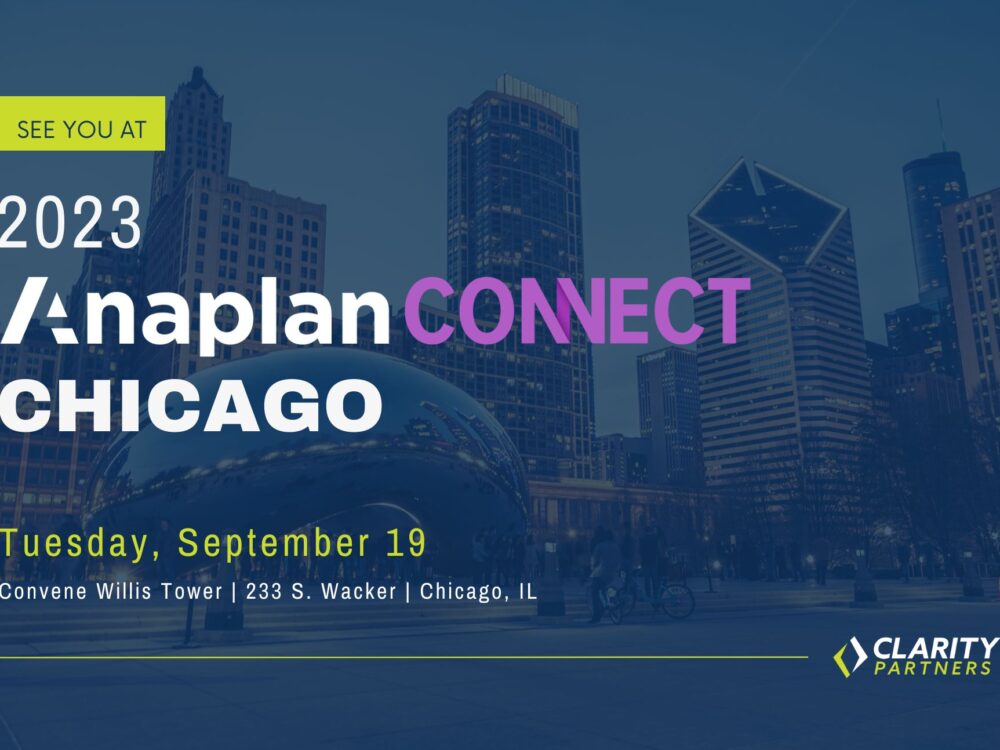 See you at Anaplan Connect 2023, Tuesday September 19 at Convene Willis Tower at 233 South Wacker Drive in Chicago, Illinois