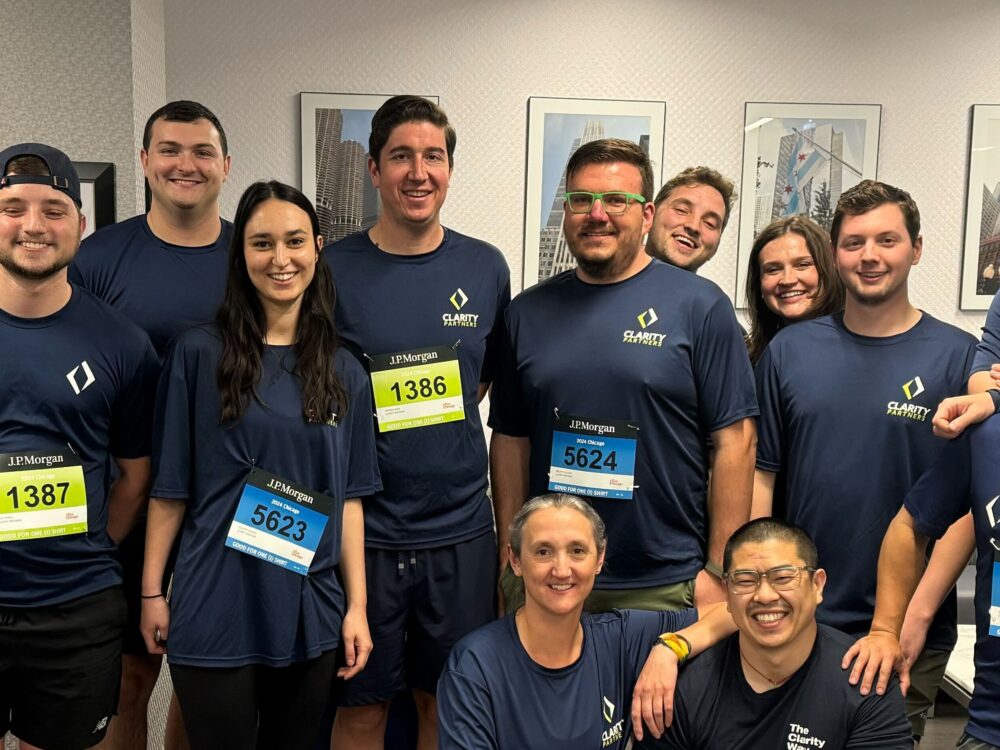 Clarity team photo before for J.P. Morgan Corporate Challenge